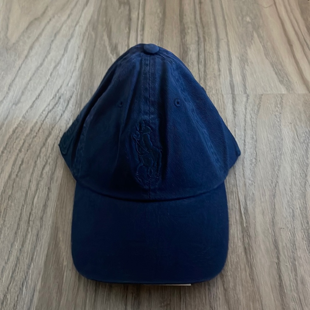 RL polo baseball cap. Navy blue slightly stone washed. New!